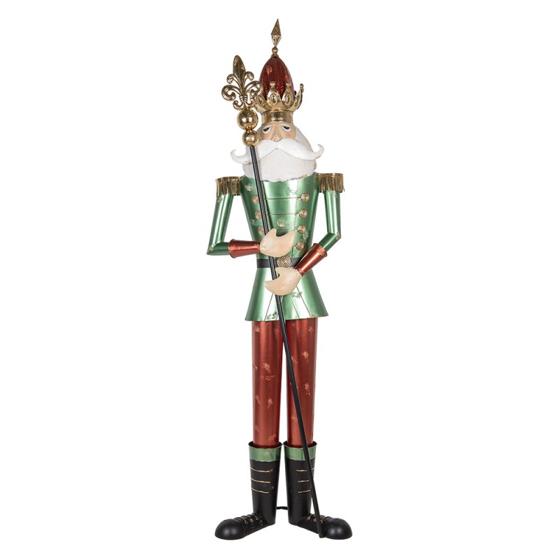 Clayre & Eef Statuetta decorativa Schiaccianoci 64x48x235 cm Verde Rosso Metallo