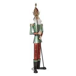 Clayre & Eef Statuetta decorativa Schiaccianoci 64x48x235 cm Verde Rosso Metallo