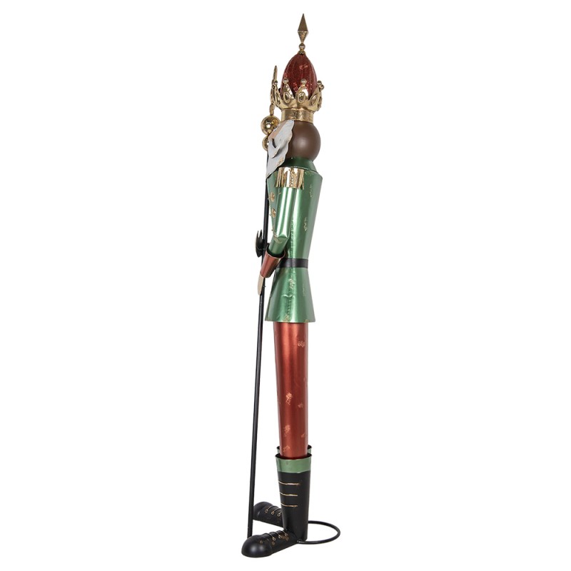 Clayre & Eef Statuetta decorativa Schiaccianoci 64x48x235 cm Verde Rosso Metallo