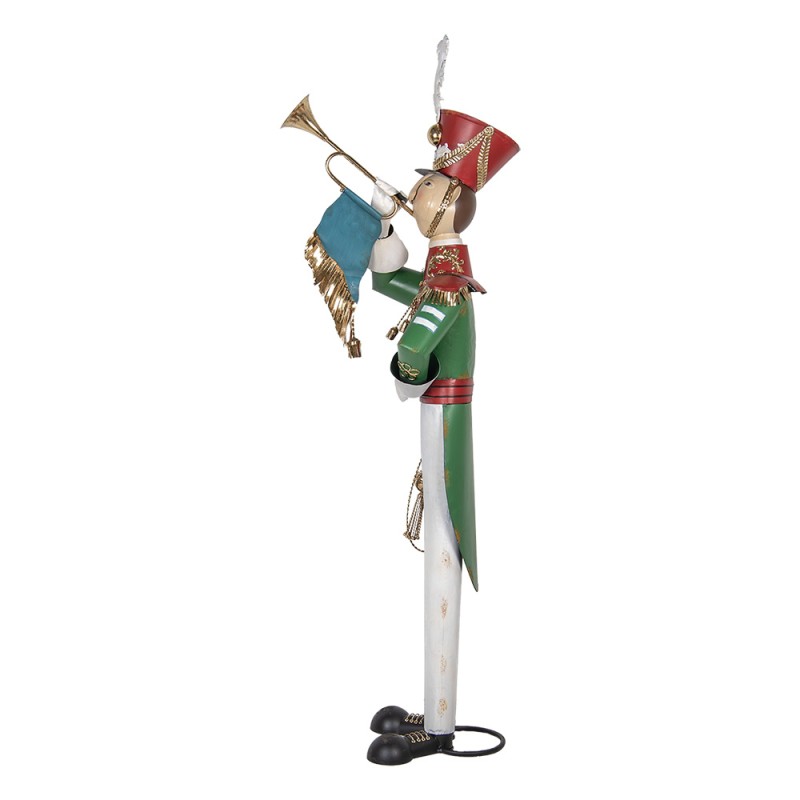 Clayre & Eef Decoratie Beeld Notenkraker 65x71x218 cm Wit Groen Metaal