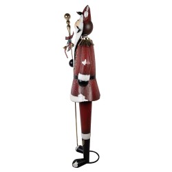 Clayre & Eef Statuetta decorativa di Natale Babbo Natale 82x36x205 cm Rosso Metallo