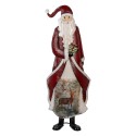 Clayre & Eef Statuetta decorativa di Natale Babbo Natale 33x16x85 cm Rosso Metallo