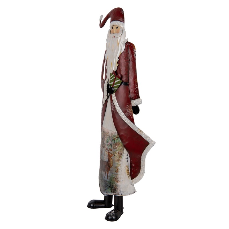 Clayre & Eef Statuetta decorativa di Natale Babbo Natale 33x16x85 cm Rosso Metallo