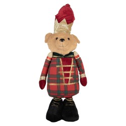 Clayre & Eef Statuetta decorativa di Natale Orso 25x15x60 cm Marrone Tessuto