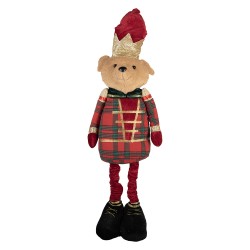 Clayre & Eef Statuetta decorativa di Natale Orso 25x15x60 cm Marrone Tessuto
