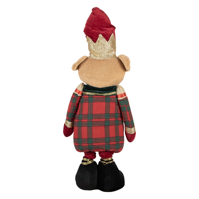 Clayre & Eef Statuetta decorativa di Natale Orso 25x15x60 cm Marrone Tessuto