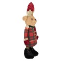 Clayre & Eef Statuetta decorativa di Natale Orso 25x15x60 cm Marrone Tessuto