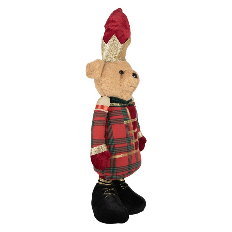 Clayre & Eef Statuetta decorativa di Natale Orso 25x15x60 cm Marrone Tessuto