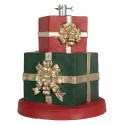 Clayre & Eef Pied de sapin de Noël Cadeau Ø 44x54 cm Vert Rouge Matériau céramique
