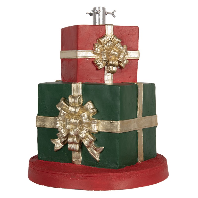 Clayre & Eef Pied de sapin de Noël Cadeau Ø 44x54 cm Vert Rouge Matériau céramique