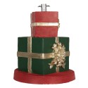 Clayre & Eef Pied de sapin de Noël Cadeau Ø 44x54 cm Vert Rouge Matériau céramique