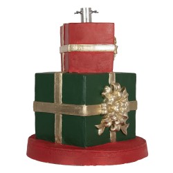 Clayre & Eef Supporto per albero di Natale Regalo Ø 44x54 cm Verde Rosso Materiale ceramico