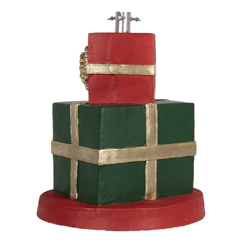 Clayre & Eef Pied de sapin de Noël Cadeau Ø 44x54 cm Vert Rouge Matériau céramique
