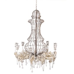Clayre & Eef Candelabro Ø 69x93/137 cm Beige Metallo