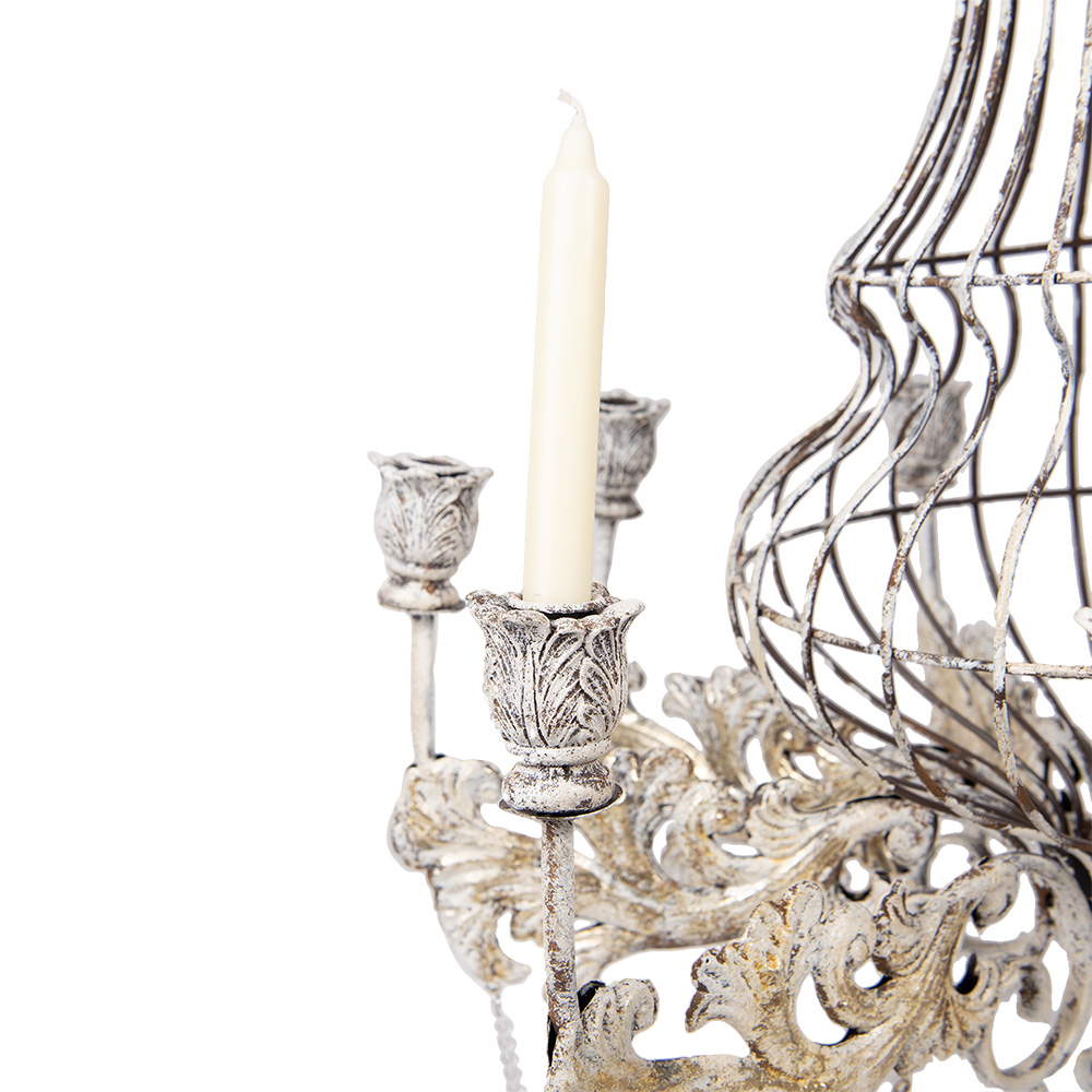 Kandelaar Ø 69X93/137 Cm Beige Metaal-image