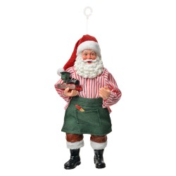Clayre & Eef Christmas Ornament Santa Claus 17 cm Red Textile on Plastic