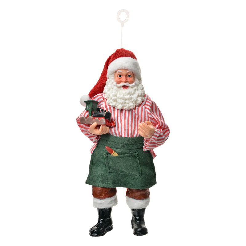 Clayre & Eef Christmas Ornament Santa Claus 17 cm Red Textile on Plastic