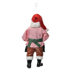 Clayre & Eef Christmas Ornament Santa Claus 17 cm Red Textile on Plastic
