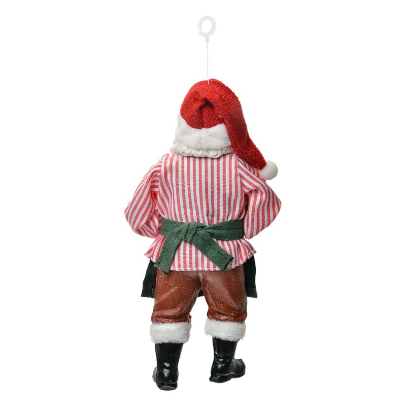 Clayre & Eef Christmas Ornament Santa Claus 17 cm Red Textile on Plastic