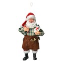 Clayre & Eef Weihnachtsanhänger Weihnachtsmann 17 cm Rot Textil auf Kunststoff