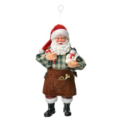 Clayre & Eef Weihnachtsanhänger Weihnachtsmann 17 cm Rot Textil auf Kunststoff