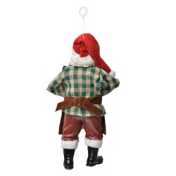 Clayre & Eef Weihnachtsanhänger Weihnachtsmann 17 cm Rot Textil auf Kunststoff