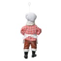 Clayre & Eef Ornamento Natalizio Babbo Natale 17 cm Bianco Tessuto su plastica