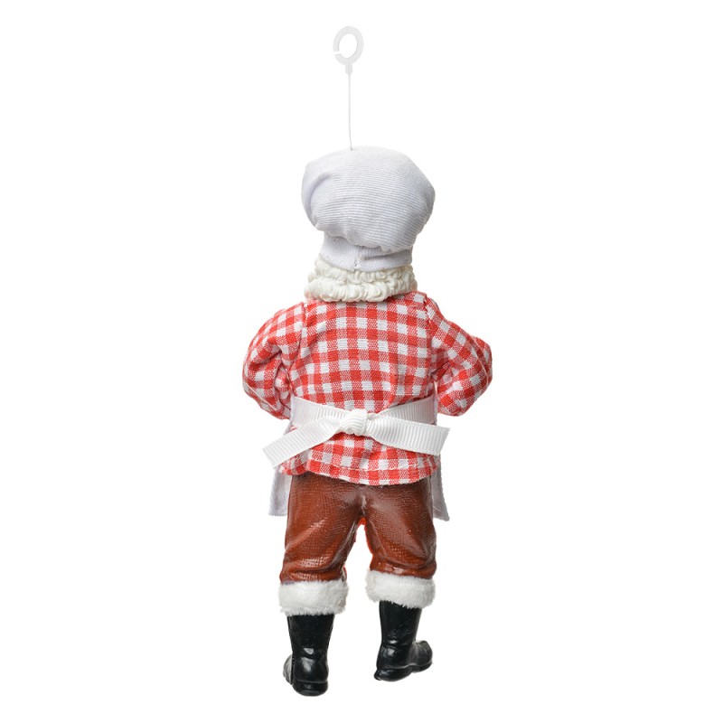 Clayre & Eef Ornamento Natalizio Babbo Natale 17 cm Bianco Tessuto su plastica