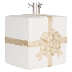 Clayre & Eef Supporto per albero di Natale Regalo 26x24x33 cm Bianco Materiale ceramico