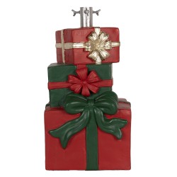 Clayre & Eef Supporto per albero di Natale Regalo 28x26x48 cm Rosso Verde Materiale ceramico
