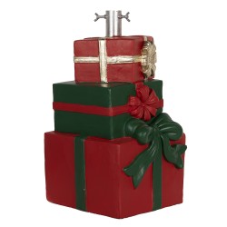 Clayre & Eef Supporto per albero di Natale Regalo 28x26x48 cm Rosso Verde Materiale ceramico