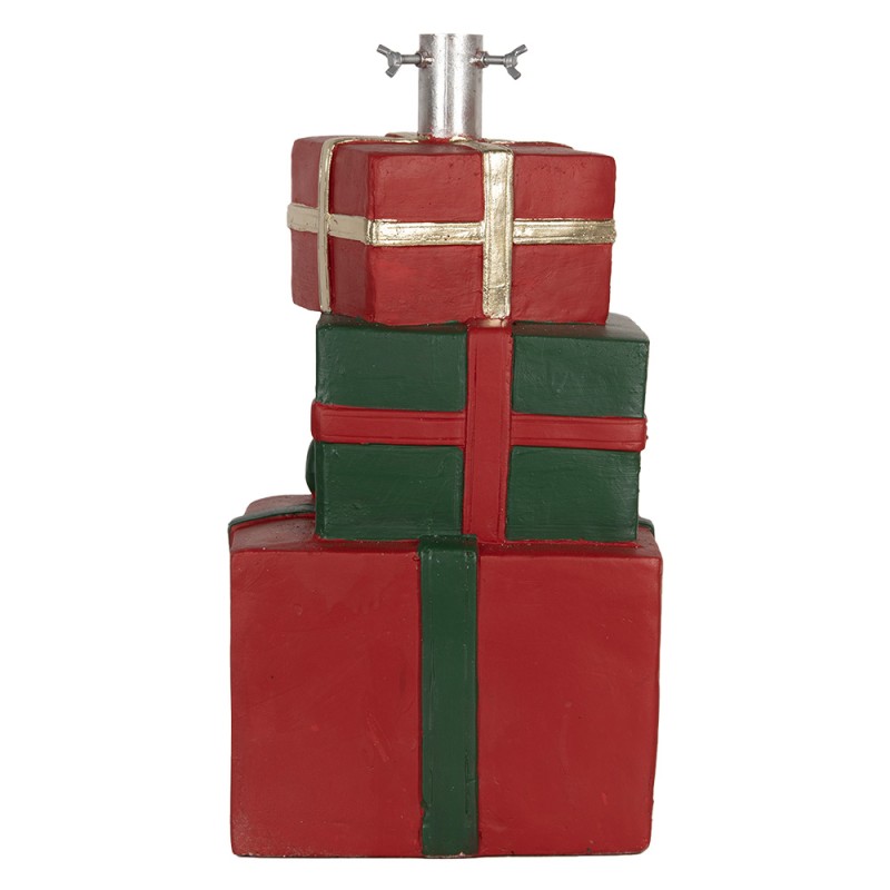 Clayre & Eef Supporto per albero di Natale Regalo 28x26x48 cm Rosso Verde Materiale ceramico
