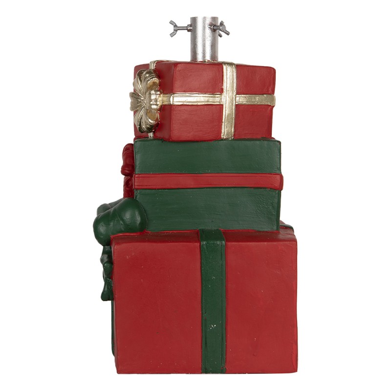 Clayre & Eef Supporto per albero di Natale Regalo 28x26x48 cm Rosso Verde Materiale ceramico