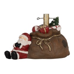 Clayre & Eef Supporto per albero di Natale 46x31x30 cm Marrone Materiale ceramico Babbo Natale
