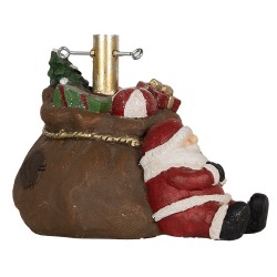 Clayre & Eef Supporto per albero di Natale 46x31x30 cm Marrone Materiale ceramico Babbo Natale