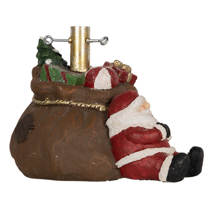 Clayre & Eef Supporto per albero di Natale 46x31x30 cm Marrone Materiale ceramico Babbo Natale