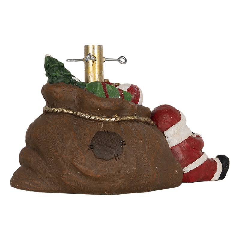 Clayre & Eef Supporto per albero di Natale 46x31x30 cm Marrone Materiale ceramico Babbo Natale