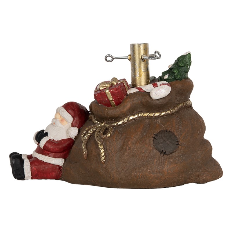 Clayre & Eef Supporto per albero di Natale 46x31x30 cm Marrone Materiale ceramico Babbo Natale