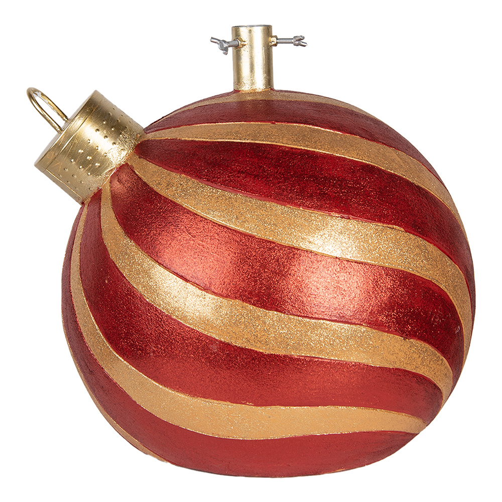 Clayre & Eef Kerstboom Standaard Kerstbal 43x40x41 cm Rood Goudkleurig Keramisch materiaal afbeelding