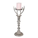 Clayre & Eef Candelabro Cervo 17x14x42 cm Grigio Metallo
