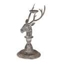 Clayre & Eef Candelabro Cervo 17x14x30 cm Grigio Metallo