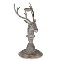 Clayre & Eef Candelabro Cervo 17x14x30 cm Grigio Metallo