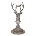 Clayre & Eef Candelabro Cervo 17x14x30 cm Grigio Metallo