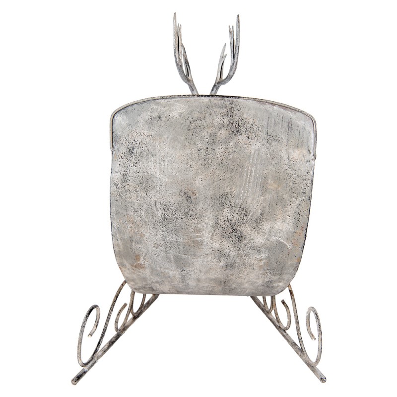 Clayre & Eef Statuetta decorativa Slitta 44x34x47 cm Grigio Metallo Cervo