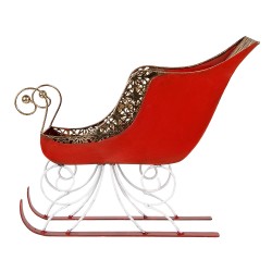 Clayre & Eef Decorative Figurine Sled 37x16x31 cm Red Metal