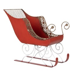 Clayre & Eef Decorative Figurine Sled 37x16x31 cm Red Metal