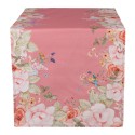 Clayre & Eef Chemin de table 50x140 cm Rose Coton Fleurs