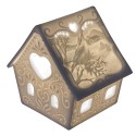 Clayre & Eef Porte-bougie Maison 9x7x8 cm Blanc Porcelaine