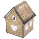 Clayre & Eef Teelichthalter Haus 7x8x9 cm Weiß Porzellan