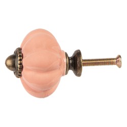 Clayre & Eef Poignée de porte Ø 4 cm Rose Céramique